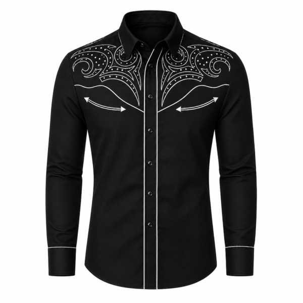 black and white cowboy shirt