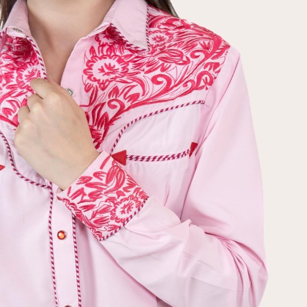 Rose Embroidered Western Shirt