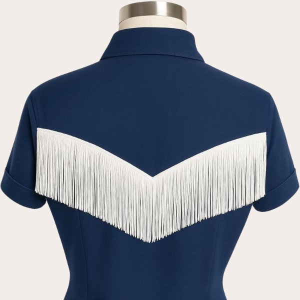 Navy Floral Western Top